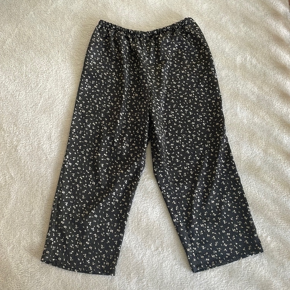 Vintage Ditzy floral printed cropped wide leg pants